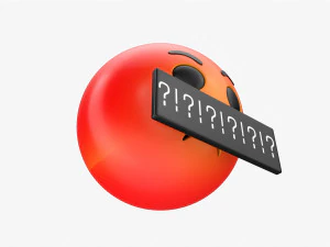 Emoji 078 Marah Dengan Mulut Tertutup Model 3D