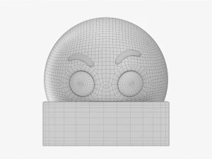 Emoji 078 Marah Dengan Mulut Tertutup Model 3D