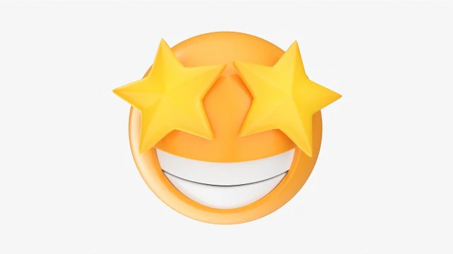 Emoji 079 rindo com olhos em formato de estrela Modelo 3D .c4d .max .obj .3ds .fbx .stl .blend 