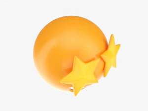 Emoji 079 rindo com olhos em formato de estrela Modelo 3D
