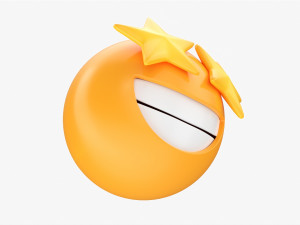 Emoji 079 Laughing With Star Shaped Eyes 3D मॉडल