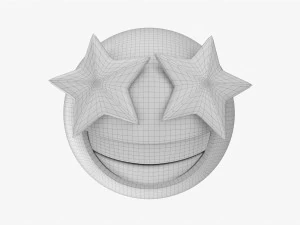 Emoji 079 rindo com olhos em formato de estrela Modelo 3D