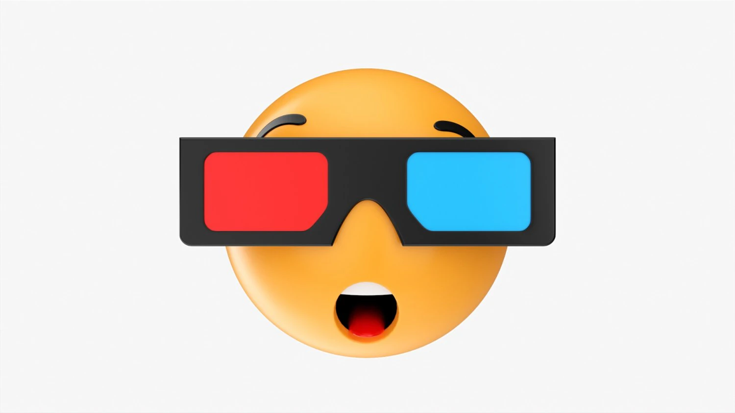 Emoji 080 Speechless With Rectangular Glasses 3D Model .c4d .max .obj .3ds .fbx .stl .blend 