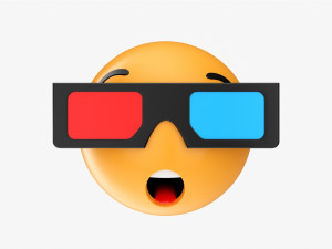 Emoji 080 Speechless With Rectangular Glasses 3D Model