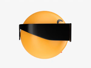 Emoji 080 Speechless With Rectangular Glasses 3D Model