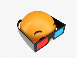 Emoji 080 Speechless With Rectangular Glasses 3D Модель