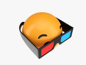 Emoji 080 Speechless With Rectangular Glasses 3D Model