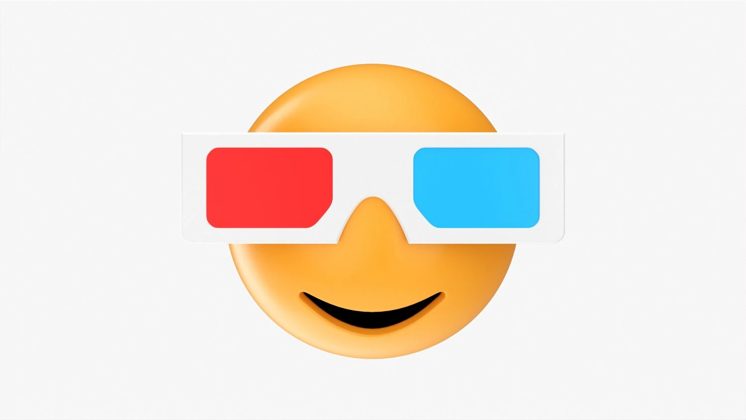 Emoji 081 Smiling With Rectangular Glasses 3D Model .c4d .max .obj .3ds .fbx .stl .blend