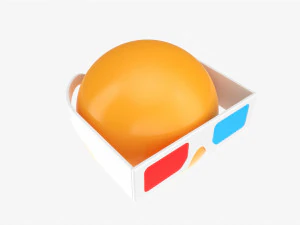 Emoji 081 Smiling With Rectangular Glasses 3D Model