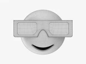 Emoji 081 Smiling With Rectangular Glasses 3D Model