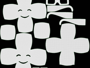 Emoji 081 Smiling With Rectangular Glasses Modelo 3D