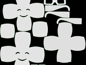 Emoji 081 Smiling With Rectangular Glasses 3D Model
