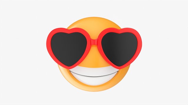 Emoji 082 Laughing With Heart Shaped Glasses 3Dモデル .c4d .max .obj .3ds .fbx .stl .blend 