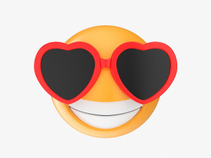 Emoji 082 Laughing With Heart Shaped Glasses 3D Model