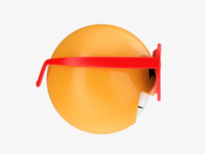 Emoji 082 rindo com &oacute;culos em formato de cora&ccedil;&atilde;o Modelo 3D