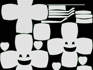 Emoji 082 rindo com &oacute;culos em formato de cora&ccedil;&atilde;o Modelo 3D