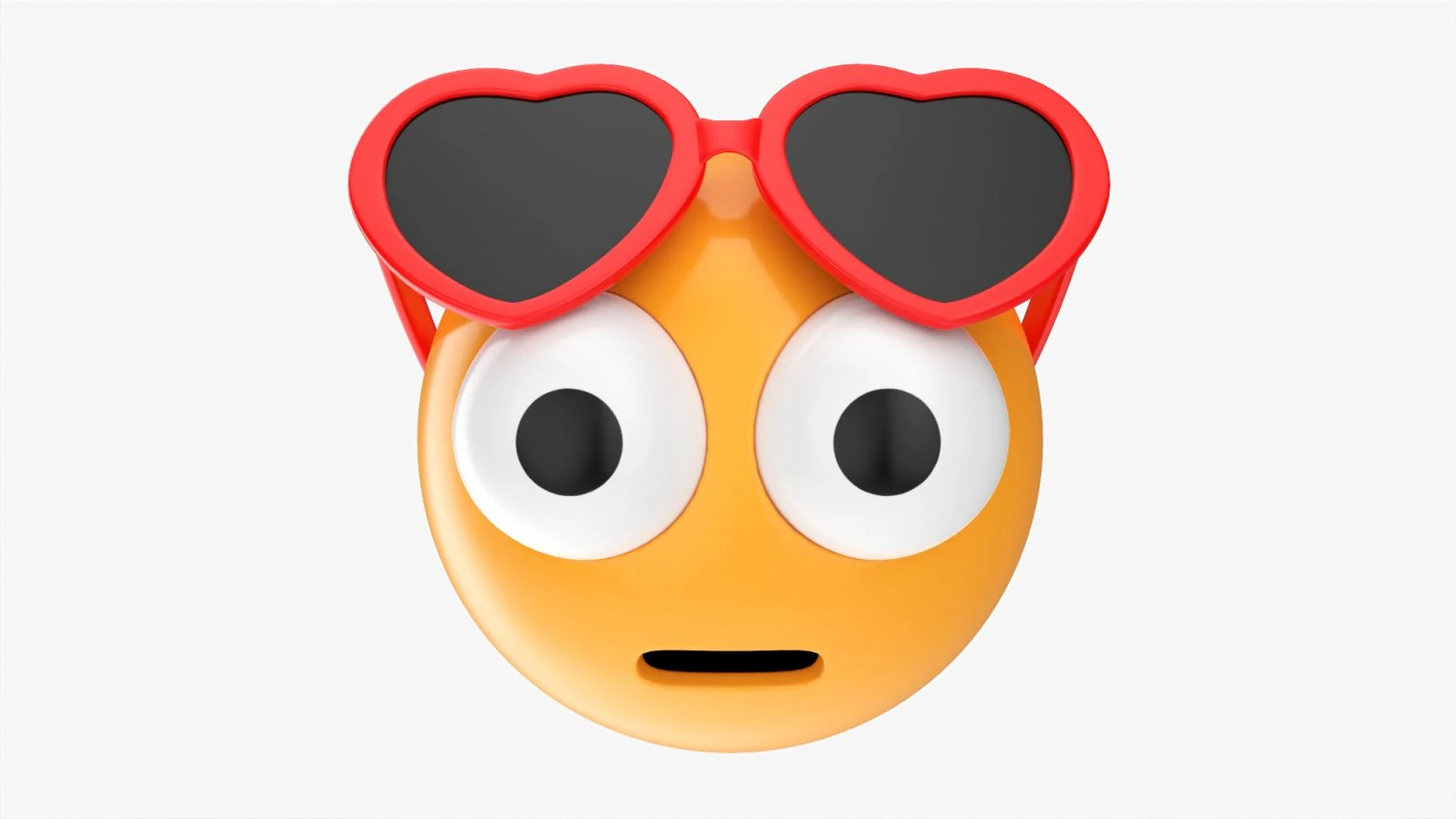 Emoji 083 With Protruding Eyes And Heart Shaped Glasses 3D Model .c4d .max .obj .3ds .fbx .stl .blend 