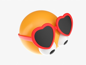 Emoji 083 With Protruding Eyes And Heart Shaped Glasses 3D-Modell