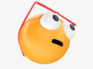 Emoji 083 With Protruding Eyes And Heart Shaped Glasses 3D-Modell