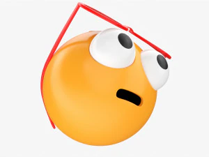 Emoji 083 With Protruding Eyes And Heart Shaped Glasses 3D Model