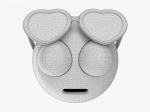 Emoji 083 With Protruding Eyes And Heart Shaped Glasses 3D Model