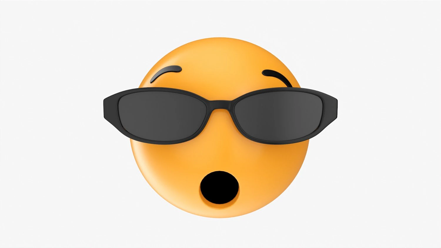 Emoji 084 sem palavras com &oacute;culos ovais Modelo 3D .c4d .max .obj .3ds .fbx .stl .blend 
