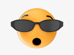 Emoji 084 Speechless With Oval Glasses 3D Model