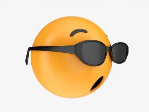 Emoji 084 sem palavras com &oacute;culos ovais Modelo 3D