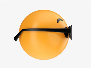 Emoji 084 sem palavras com &oacute;culos ovais Modelo 3D