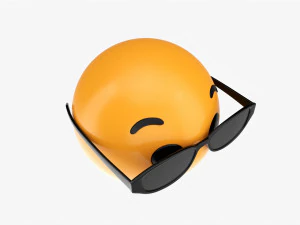 Emoji 084 sem palavras com &oacute;culos ovais Modelo 3D