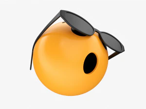Emoji 084 sem palavras com &oacute;culos ovais Modelo 3D