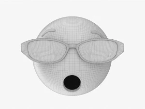 Emoji 084 sem palavras com &oacute;culos ovais Modelo 3D