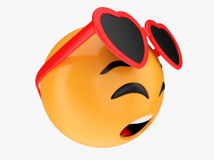 Emoji 085 Fearful With Closed Eyes And Heart Shaped Glasses 3D Model