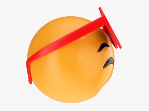 Emoji 085 Fearful With Closed Eyes And Heart Shaped Glasses 3D Model