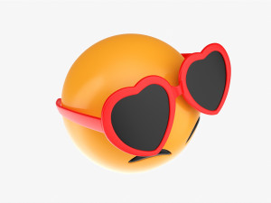 Emoji 085 Fearful With Closed Eyes And Heart Shaped Glasses 3D Model