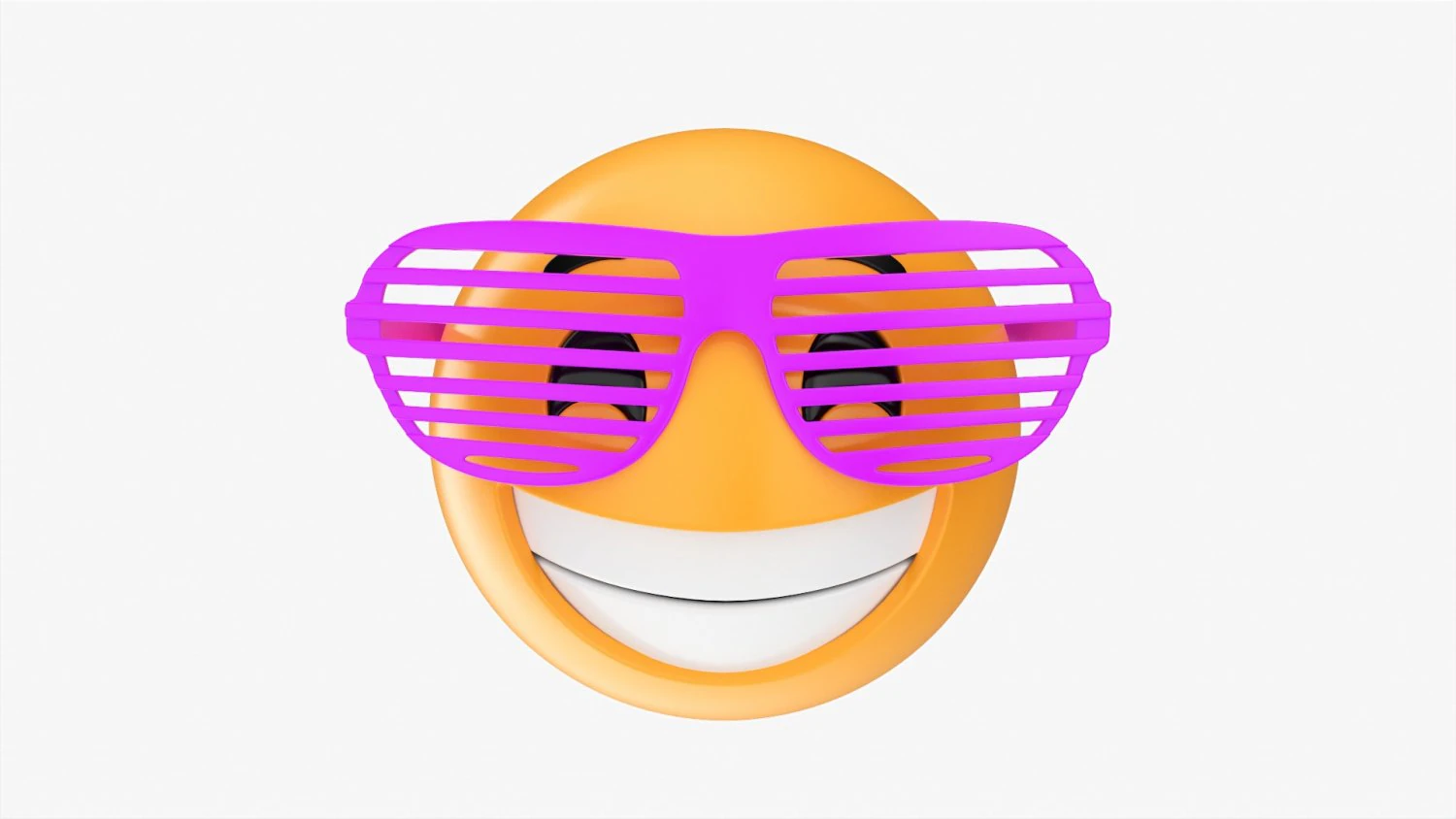 Emoji 086 Laughing With Party Glasses 3D Model .c4d .max .obj .3ds .fbx .stl .blend 