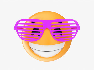 Emoji 086 Laughing With Party Glasses 3D Model