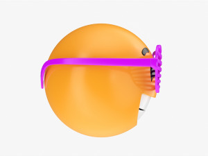 Emoji 086 Laughing With Party Glasses Modello 3D