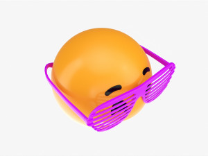 Emoji 086 Laughing With Party Glasses Modello 3D
