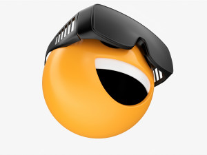 Emoji 087 Laughing With Diving Glasses Model 3D