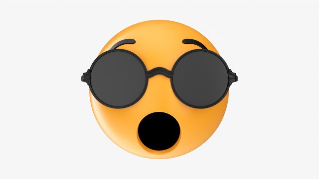 Emoji 088 Speechless With Round Glasses Modello 3D .c4d .max .obj .3ds .fbx .stl .blend 