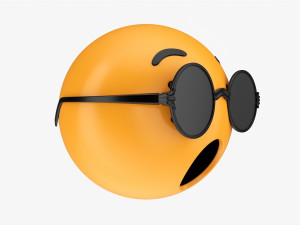 Emoji 088 Speechless With Round Glasses Modello 3D