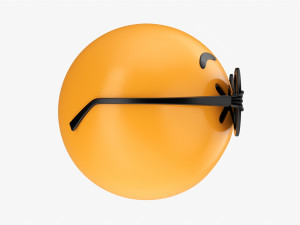 Emoji 088 Speechless With Round Glasses Modello 3D