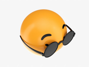 Emoji 088 Speechless With Round Glasses Modello 3D