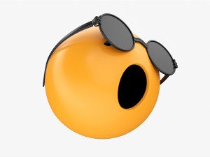 Emoji 088 Speechless With Round Glasses Modello 3D