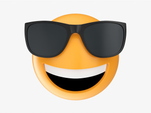 Emoji 089 Laughing With Sunglasses 3D Model