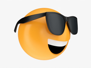 Emoji 089 Laughing With Sunglasses 3D Model