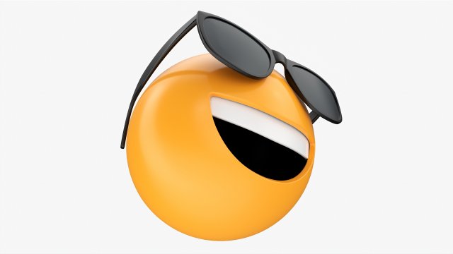 Emoji 089 Laughing With Sunglasses 3D Model in Other 3DExport