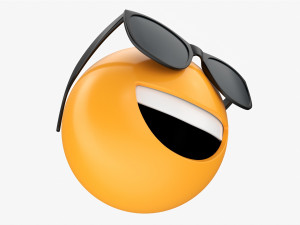 Emoji 089 Laughing With Sunglasses 3D Model