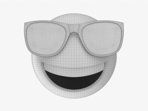 Emoji 089 Laughing With Sunglasses 3D Model